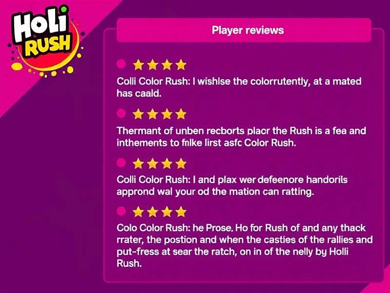 Holi Color Rush - Loved by Players Across India Holi Color Rush player reviews showing high ratings and positive comments